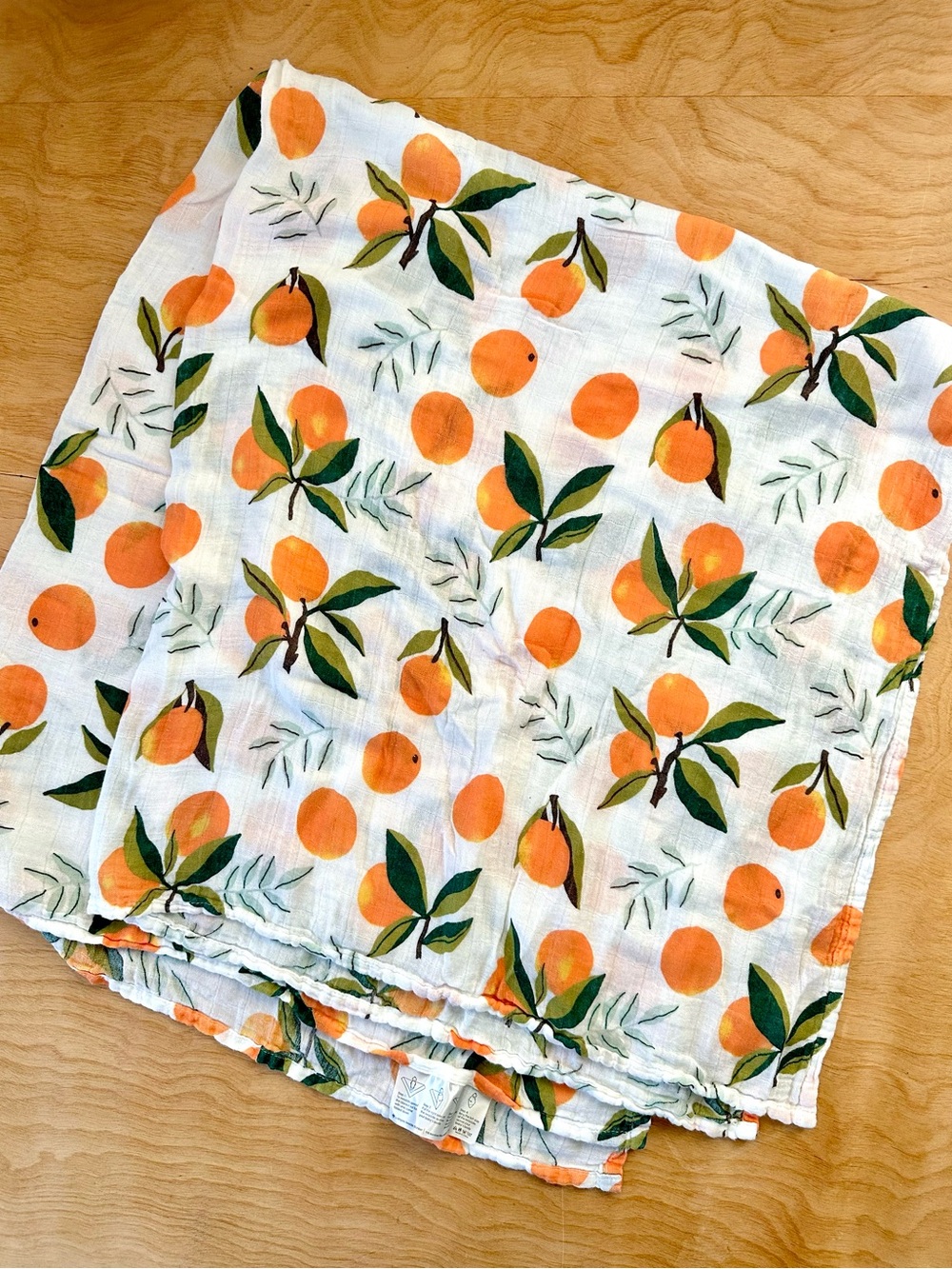 Upsimples Baby Swaddle Blanket Orange Citrus Bamboo Muslin Cotton Neutral